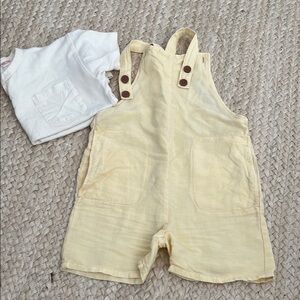 Zara Yellow Overalls Classic Bib Design
